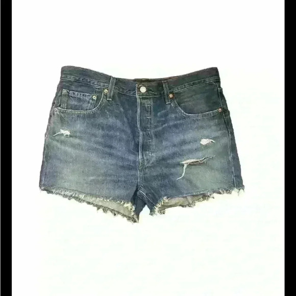 LEVI’S 501 High Rise Cut-Off Shorts Women’s Size 30 Distressed Frayed NWT - Picture 1 of 3